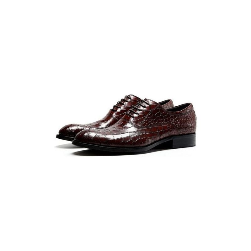 Sapatos Formais Masculinos Clássicos Com Cadarço Oxford - Vermelho