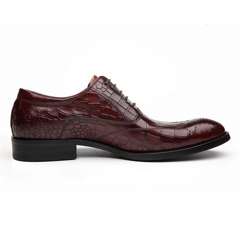 Sapatos Formais Masculinos Clássicos Com Cadarço Oxford - Vermelho