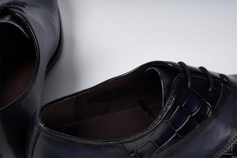 Sapatos Formais Masculinos Clássicos Couro Poise - Preto