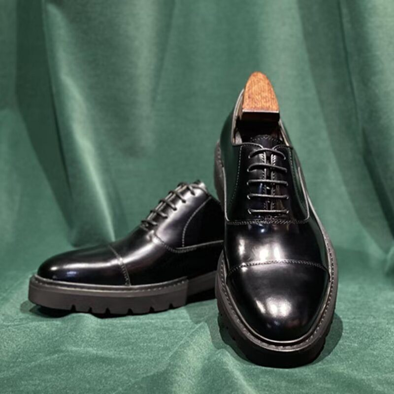 Sapatos Formais Masculinos Clássicos Couro Vaca - Preto