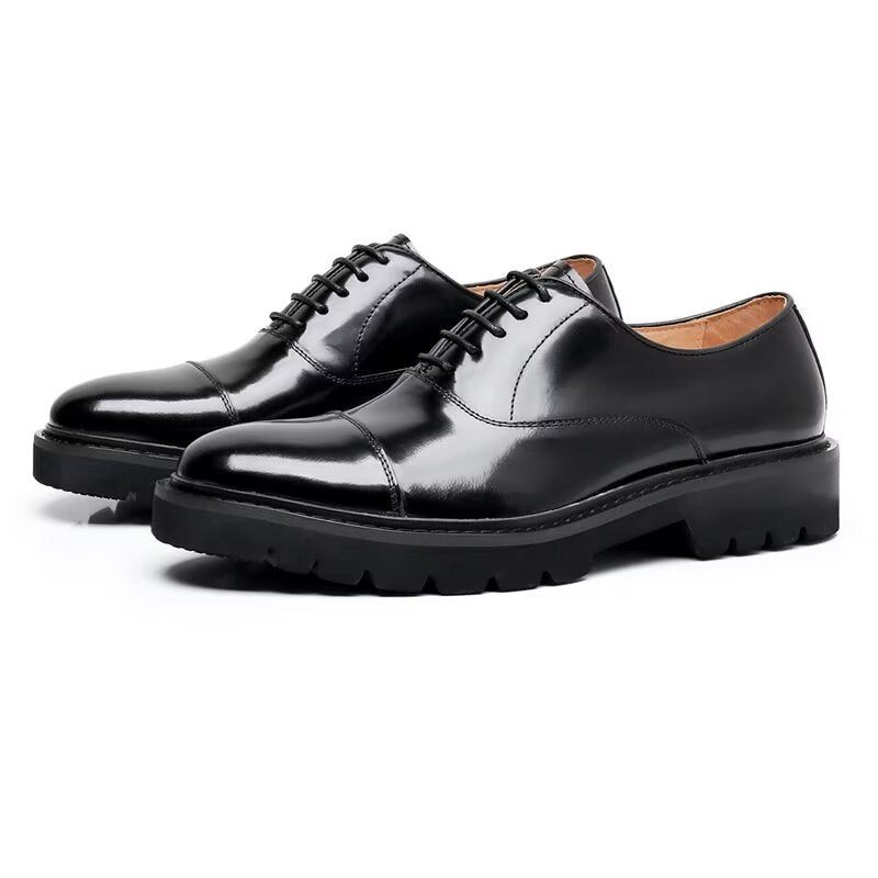 Sapatos Formais Masculinos Clássicos Couro Vaca - Preto