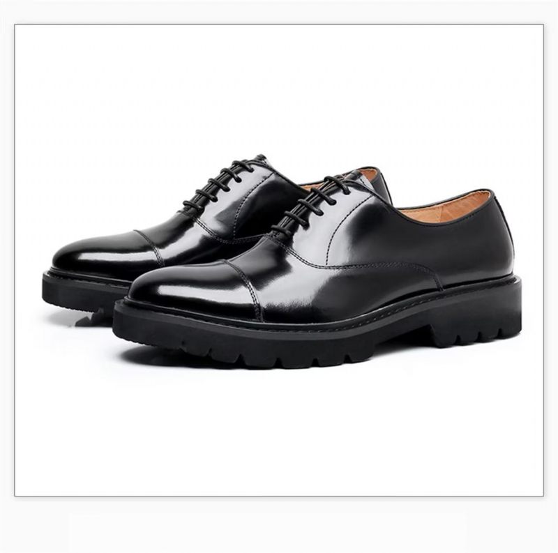 Sapatos Formais Masculinos Clássicos Couro Vaca - Preto