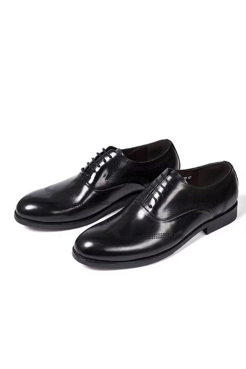 Sapatos Formais Masculinos Clássicos Dapper Couro Vestido Calçado