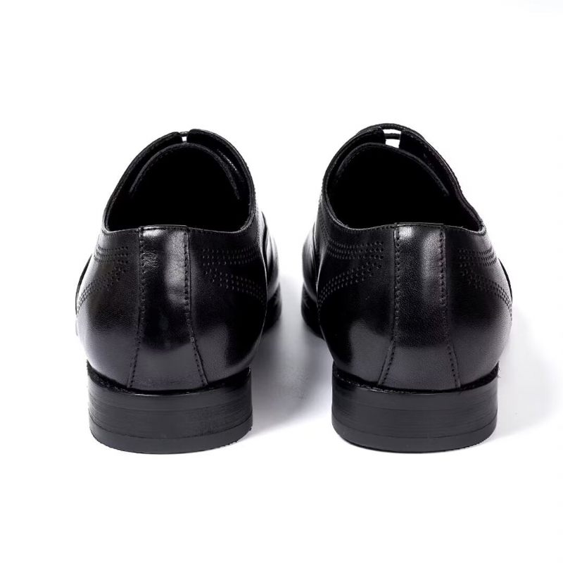 Sapatos Formais Masculinos Clássicos Dapper Couro Vestido Calçado - Preto