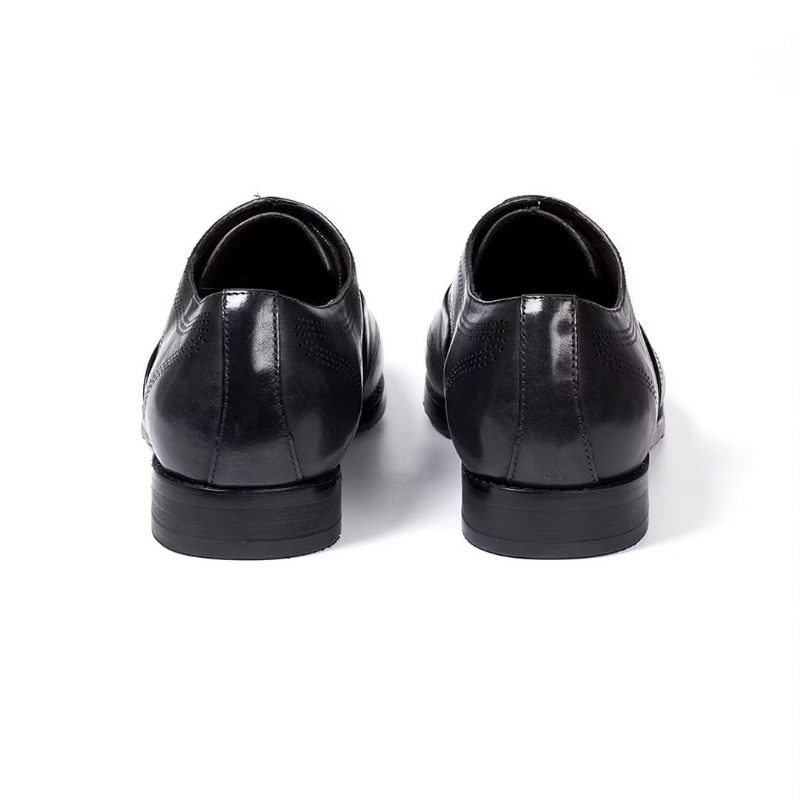 Sapatos Formais Masculinos Clássicos Dapper Couro Vestido Calçado - Preto