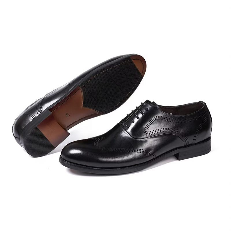 Sapatos Formais Masculinos Clássicos Dapper Couro Vestido Calçado - Cinza