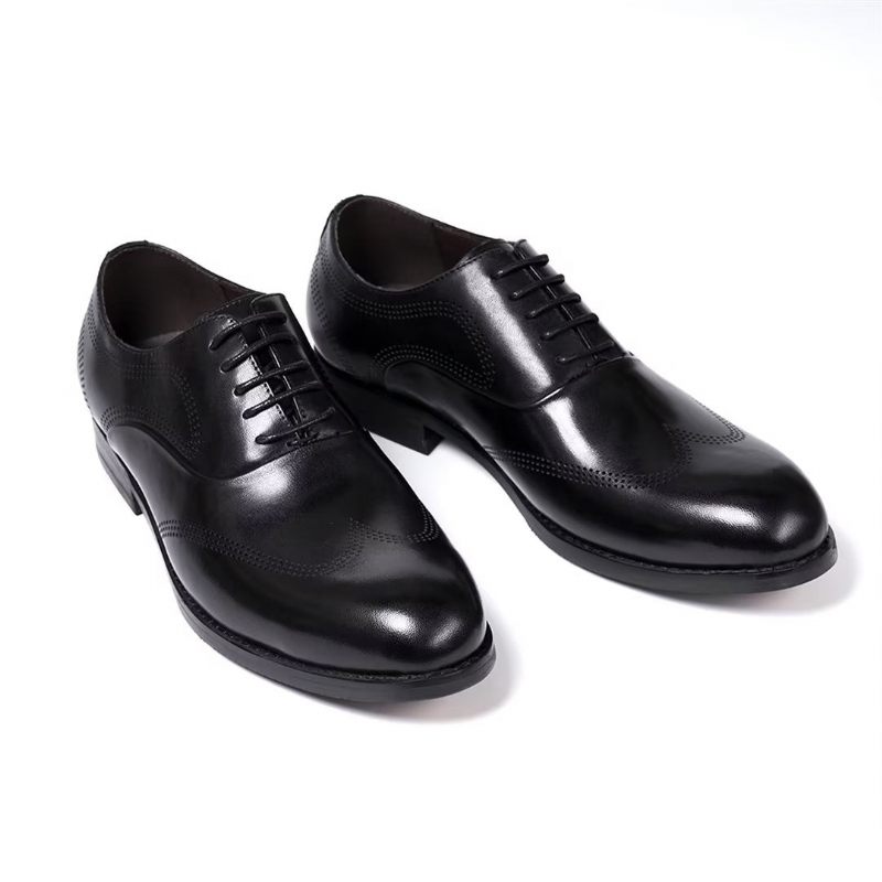 Sapatos Formais Masculinos Clássicos Dapper Couro Vestido Calçado - Cinza