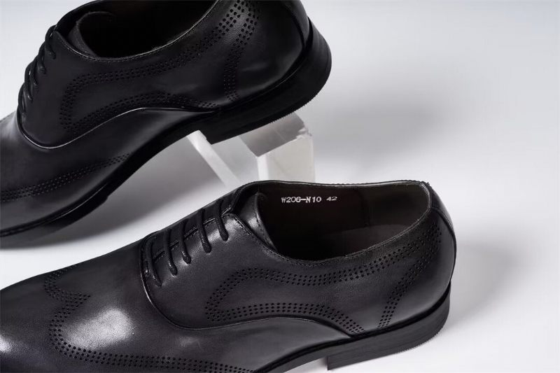 Sapatos Formais Masculinos Clássicos Dapper Couro Vestido Calçado - Cinza