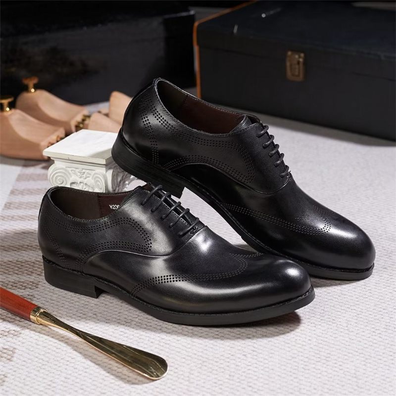 Sapatos Formais Masculinos Clássicos Dapper Couro Vestido Calçado - Cinza