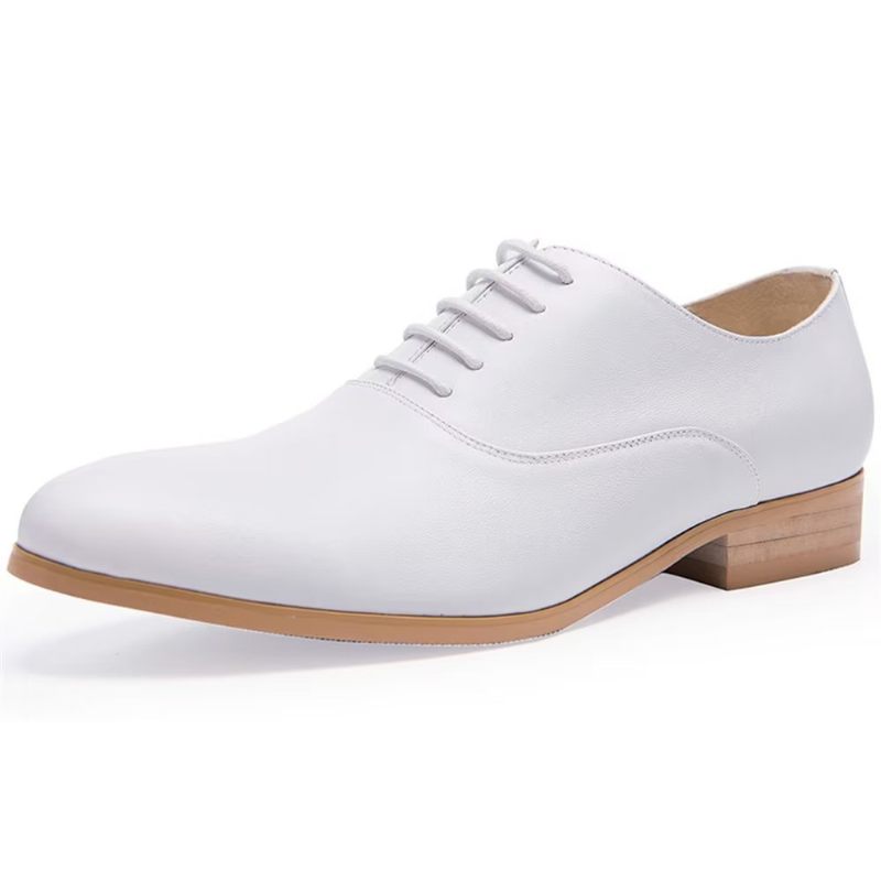 Sapatos Formais Masculinos Com Bico Fino Oxford - Branco