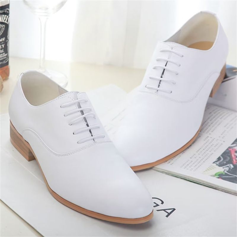 Sapatos Formais Masculinos Com Bico Fino Oxford - Branco