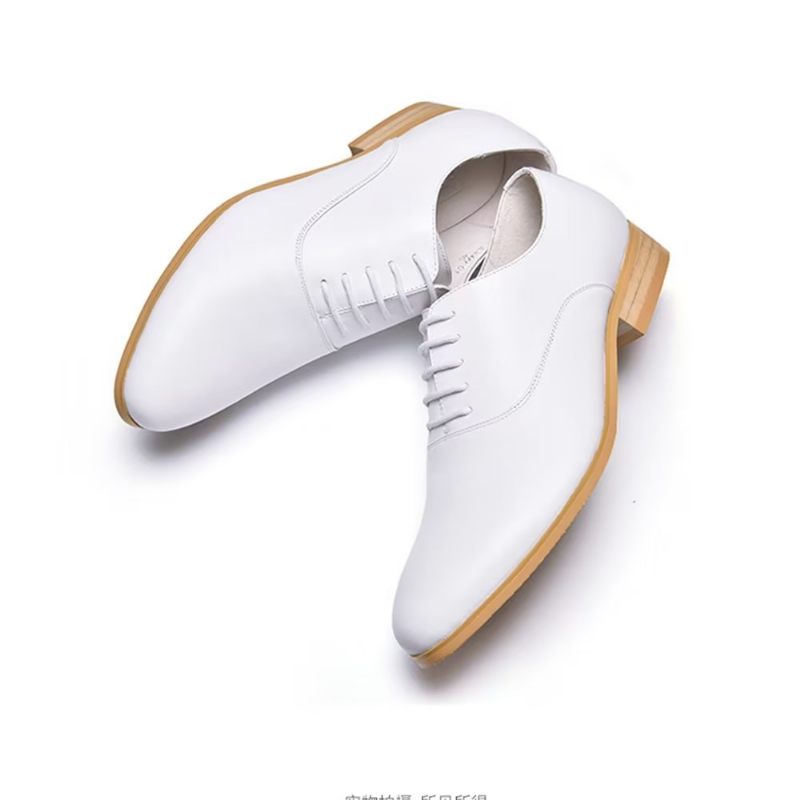 Sapatos Formais Masculinos Com Bico Fino Oxford - Branco