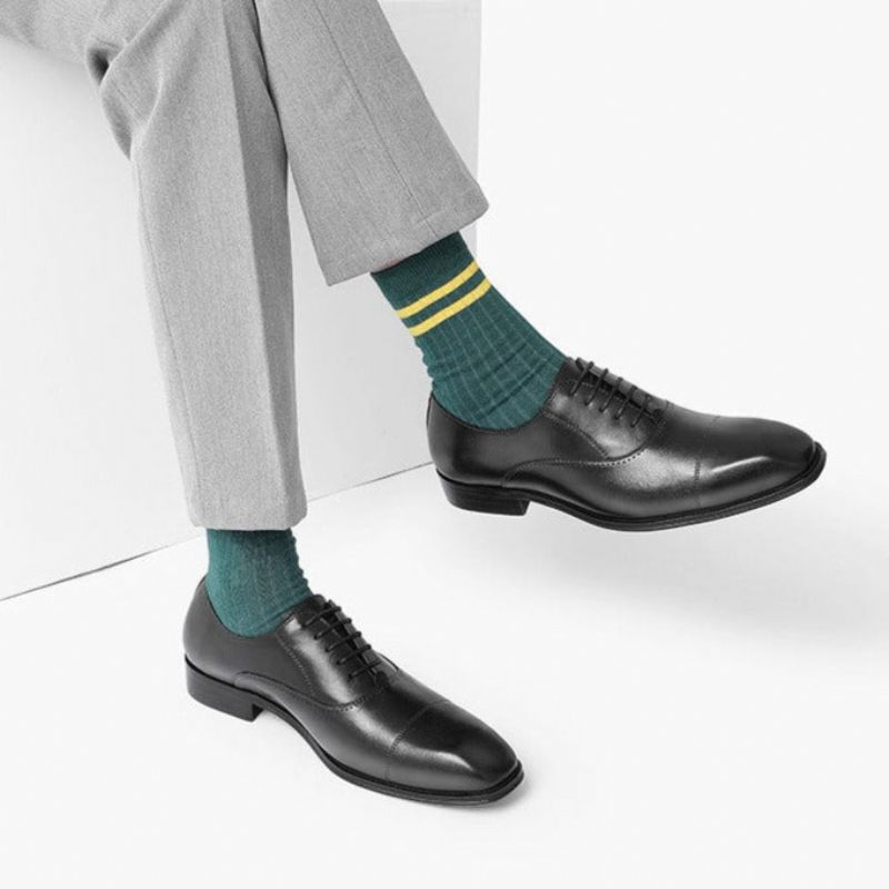 Sapatos Formais Masculinos Com Bico Fino Oxford - Preto