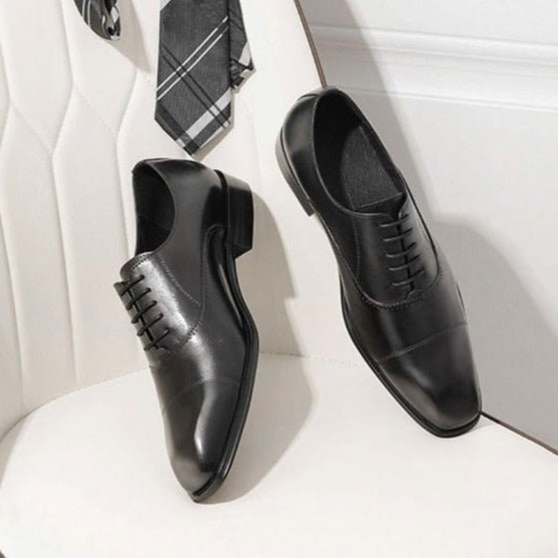 Sapatos Formais Masculinos Com Bico Fino Oxford - Preto