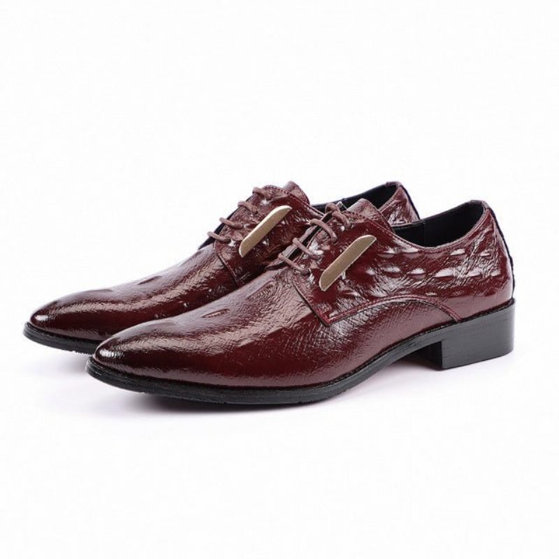 Sapatos Formais Masculinos Com Borla E Cadarço Para Vestido Casamento - Vermelho