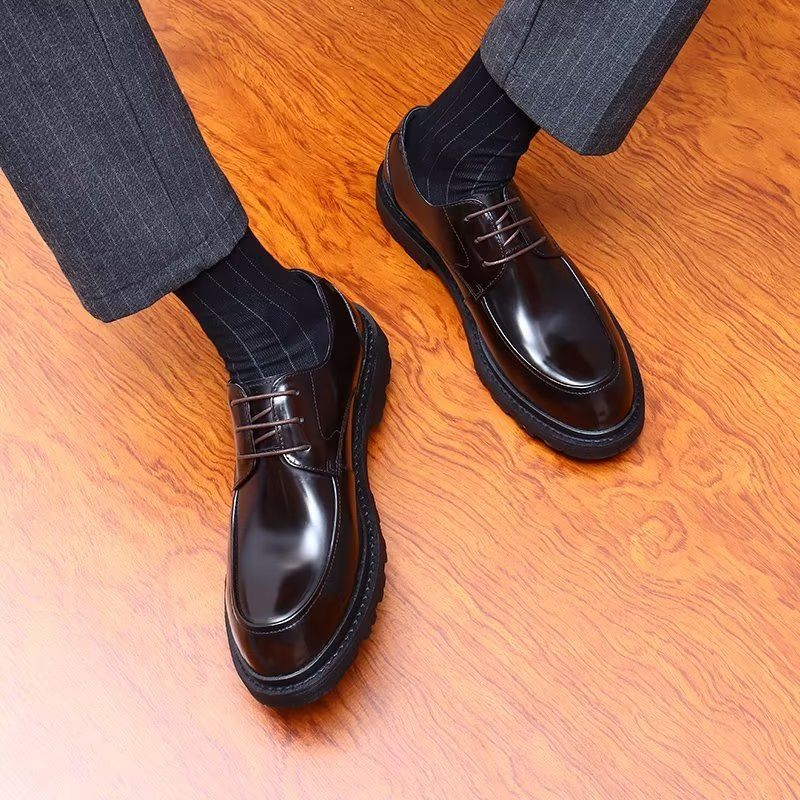 Sapatos Formais Masculinos Com Cadarço Derbies - Preto