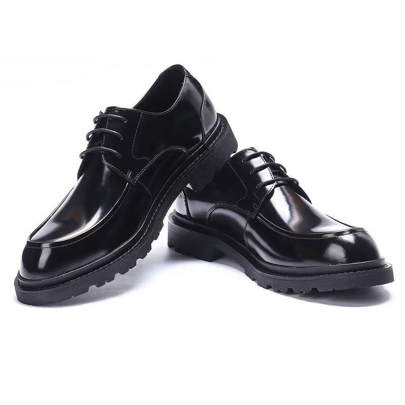 Sapatos Formais Masculinos Com Cadarço Derbies - Preto