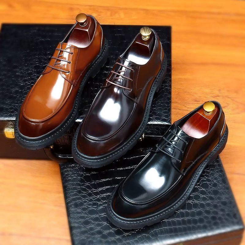 Sapatos Formais Masculinos Com Cadarço Derbies - Preto