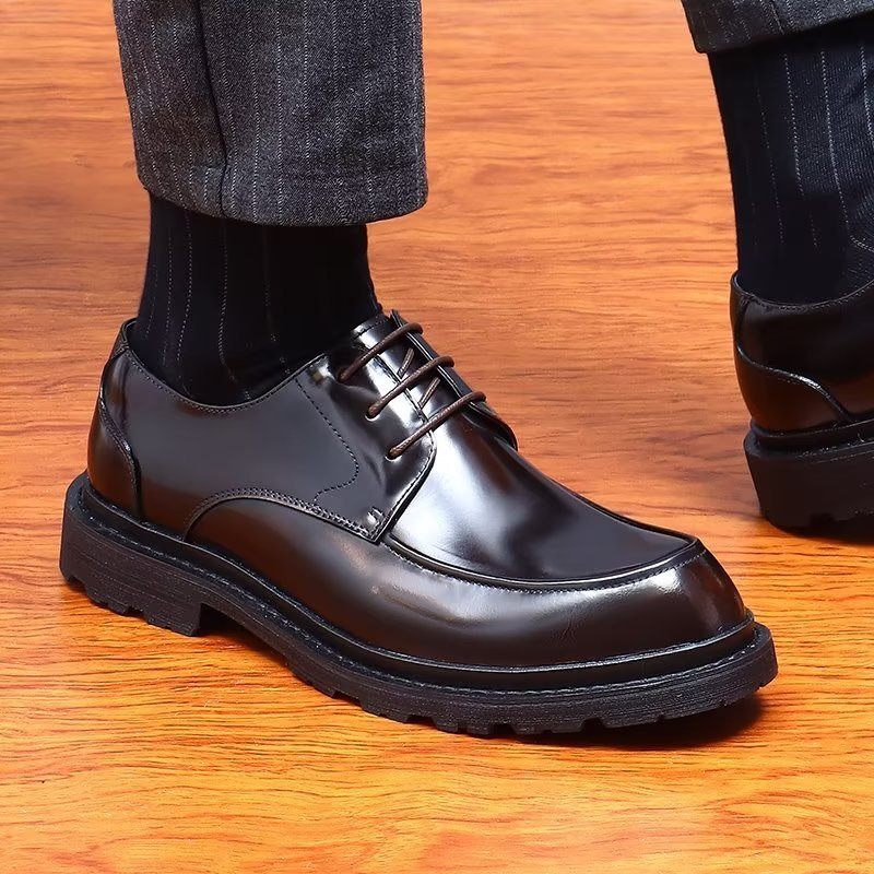 Sapatos Formais Masculinos Com Cadarço Derbies - Café