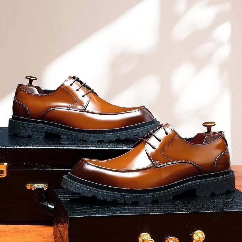 Sapatos Formais Masculinos Com Cadarço Derbies - Marrom