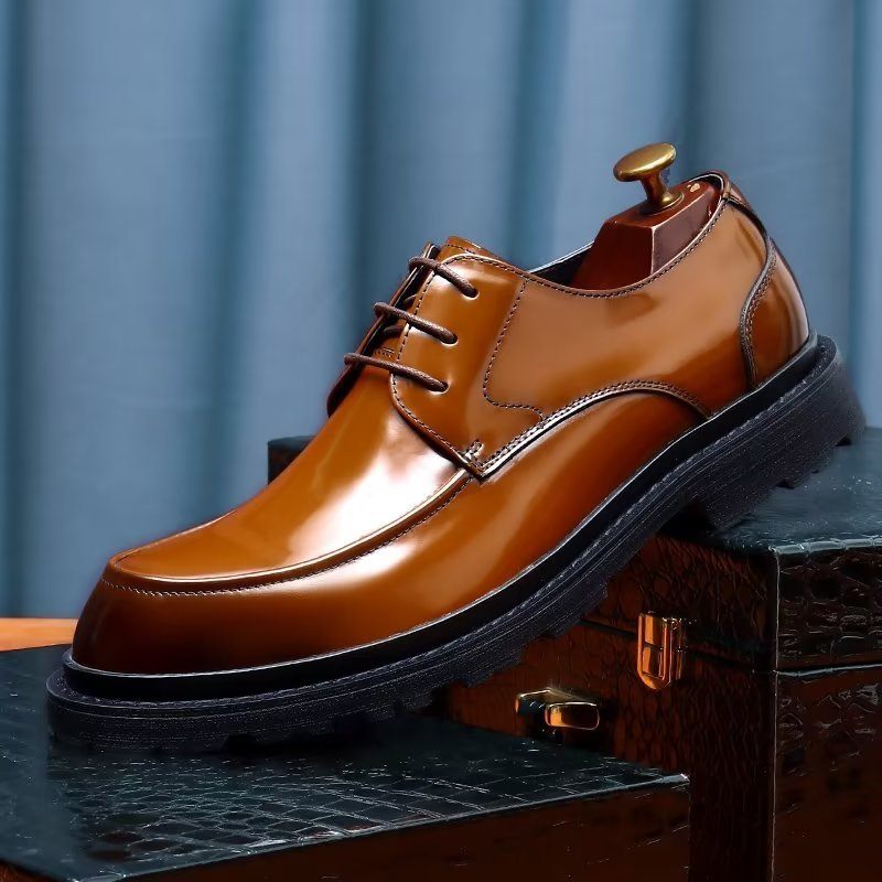 Sapatos Formais Masculinos Com Cadarço Derbies - Marrom