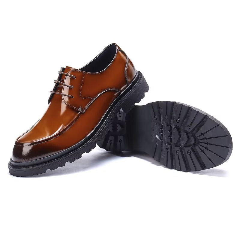 Sapatos Formais Masculinos Com Cadarço Derbies - Marrom