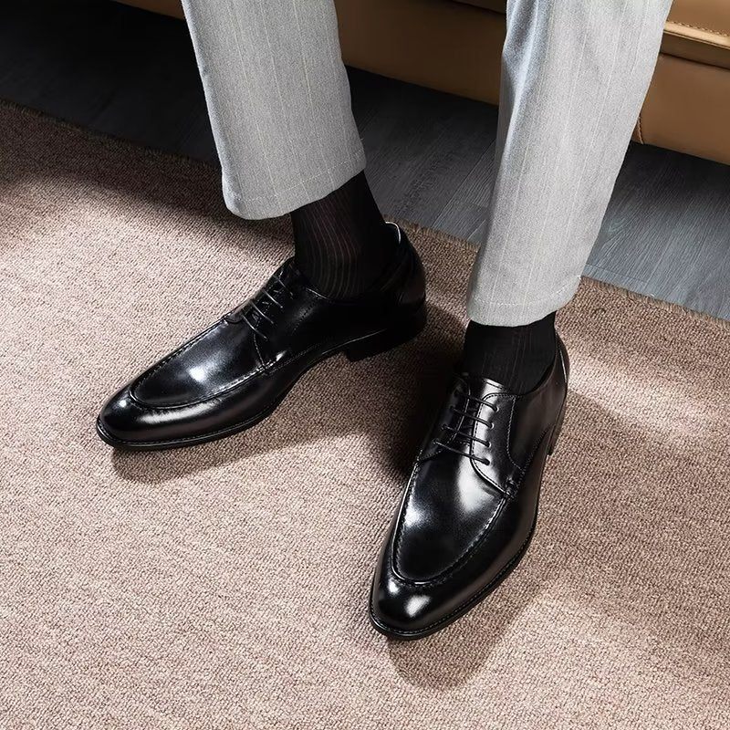 Sapatos Formais Masculinos Com Cadarço Derbies - Preto