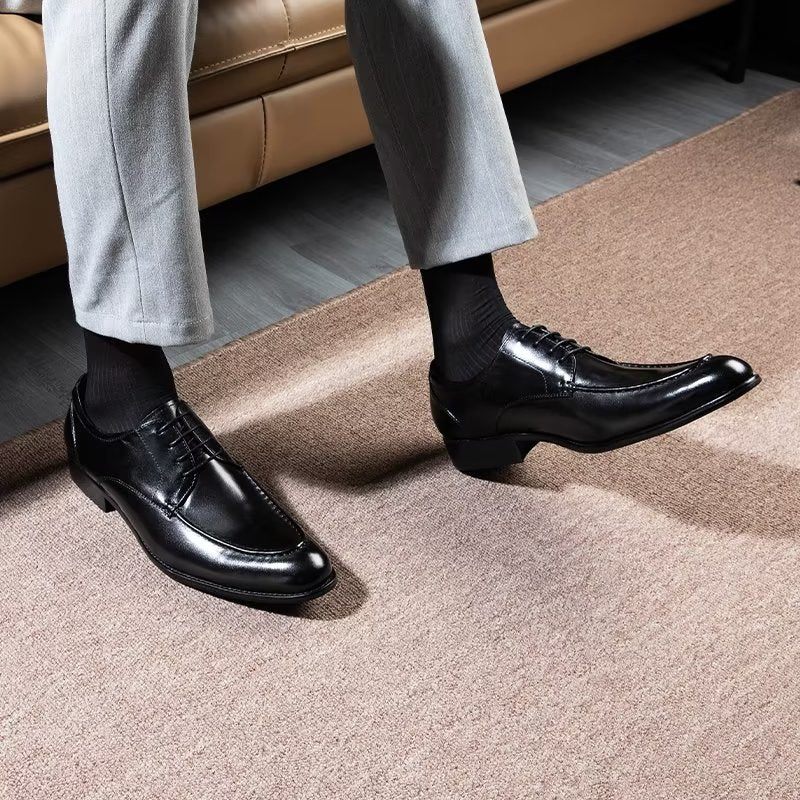 Sapatos Formais Masculinos Com Cadarço Derbies - Preto