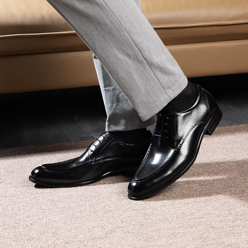 Sapatos Formais Masculinos Com Cadarço Derbies - Preto