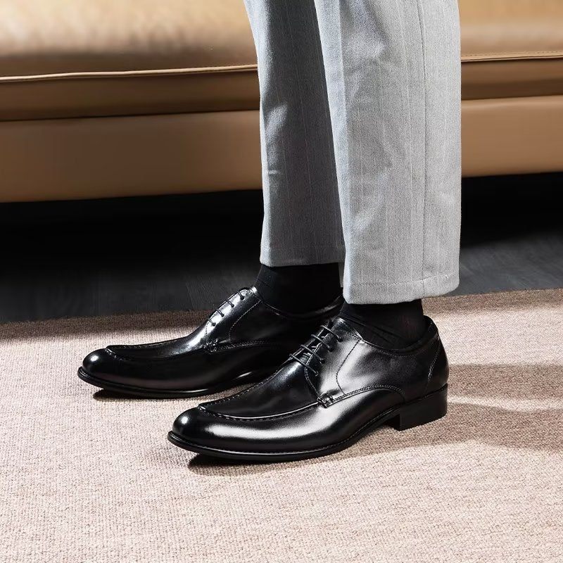 Sapatos Formais Masculinos Com Cadarço Derbies - Preto