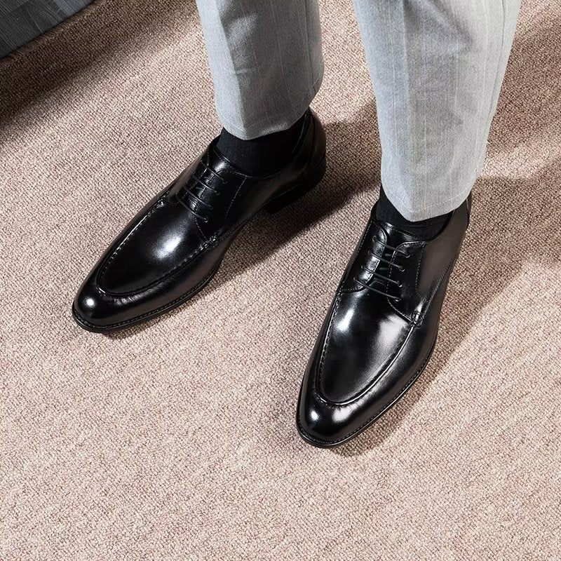 Sapatos Formais Masculinos Com Cadarço Derbies - Preto