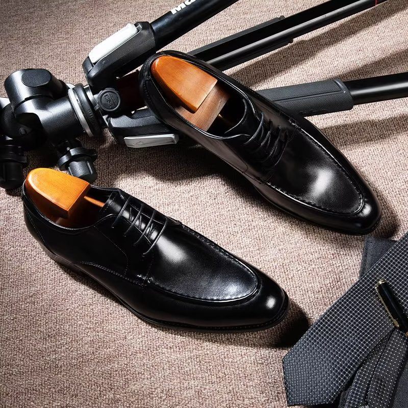 Sapatos Formais Masculinos Com Cadarço Derbies - Preto