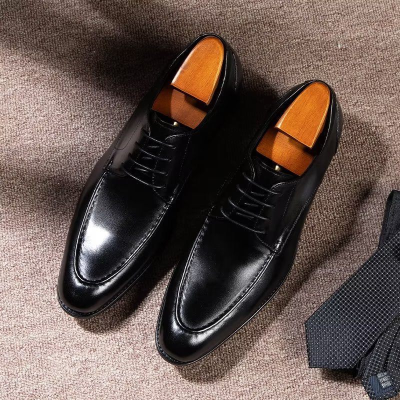 Sapatos Formais Masculinos Com Cadarço Derbies - Preto