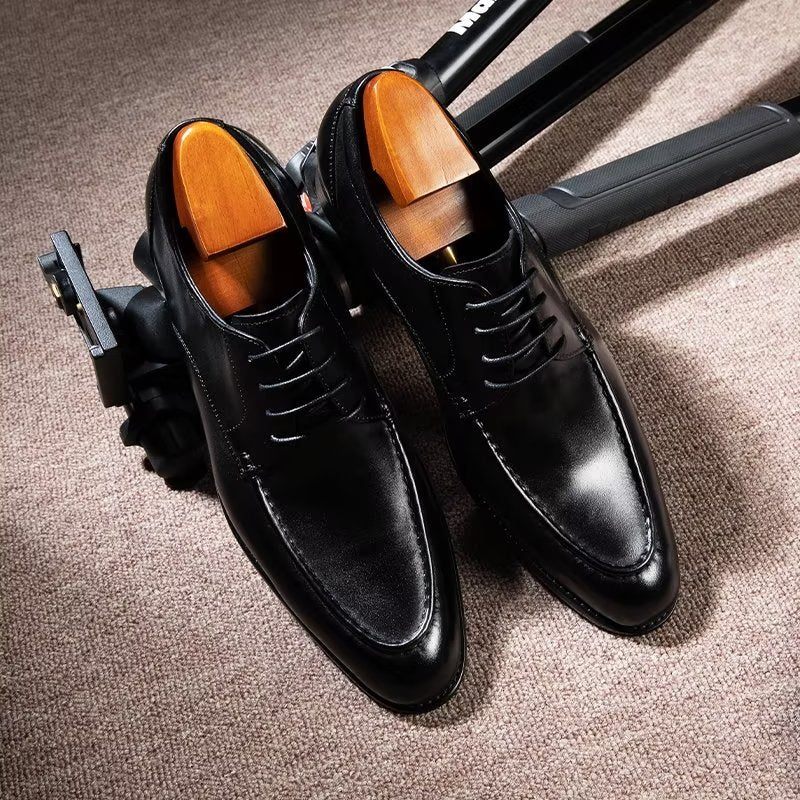 Sapatos Formais Masculinos Com Cadarço Derbies - Preto