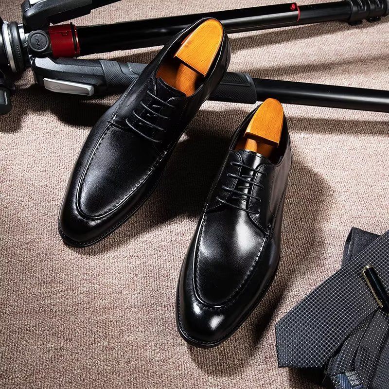 Sapatos Formais Masculinos Com Cadarço Derbies - Preto