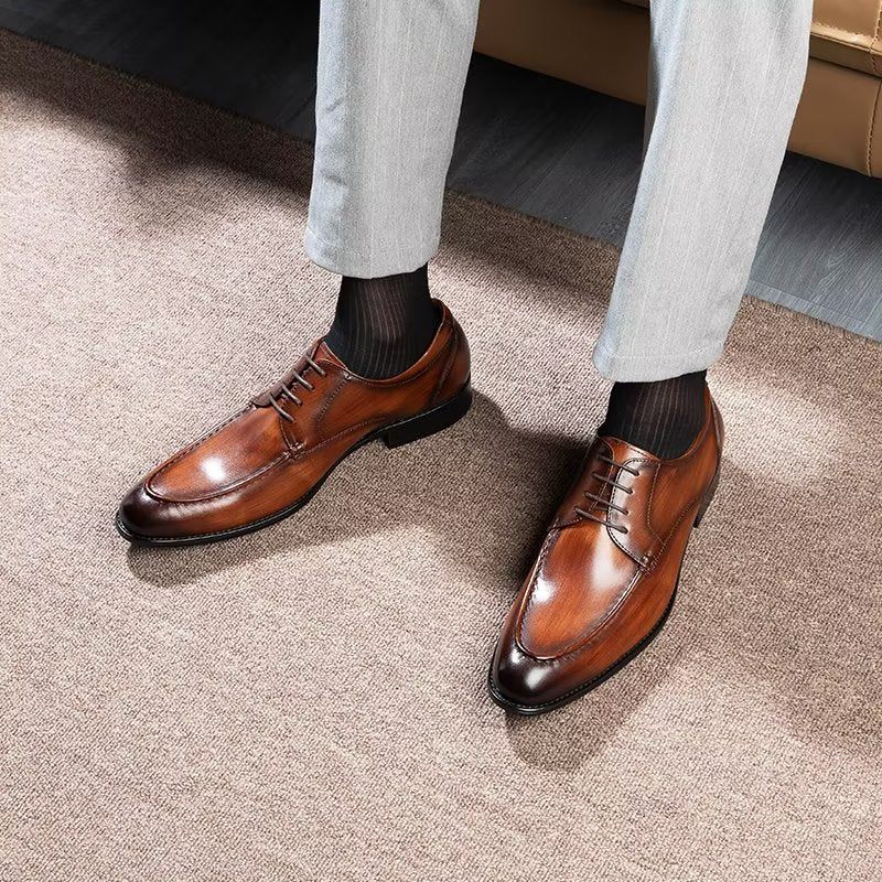 Sapatos Formais Masculinos Com Cadarço Derbies - Café