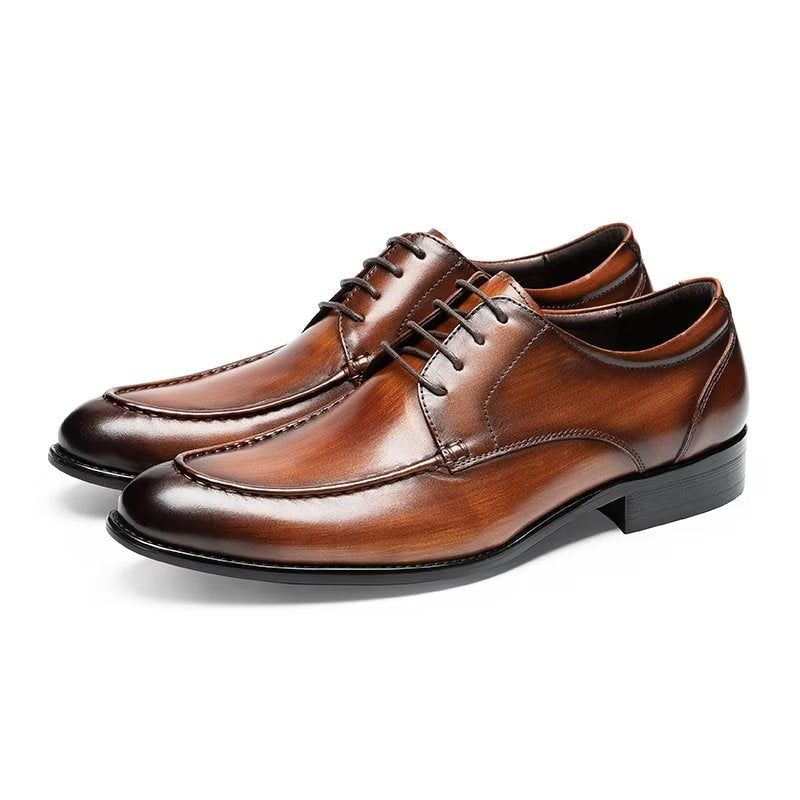 Sapatos Formais Masculinos Com Cadarço Derbies - Café