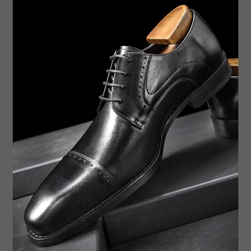 Sapatos Formais Masculinos Com Cadarço Exótico E Casamento - Preto