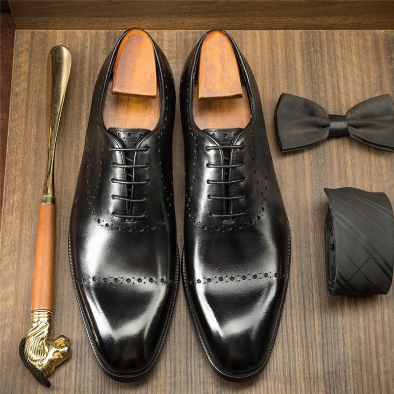 Sapatos Formais Masculinos Com Cadarço Exótico E Sociais Casamento - Preto