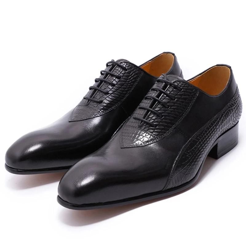 Sapatos Formais Masculinos Com Cadarço Oxford - Preto