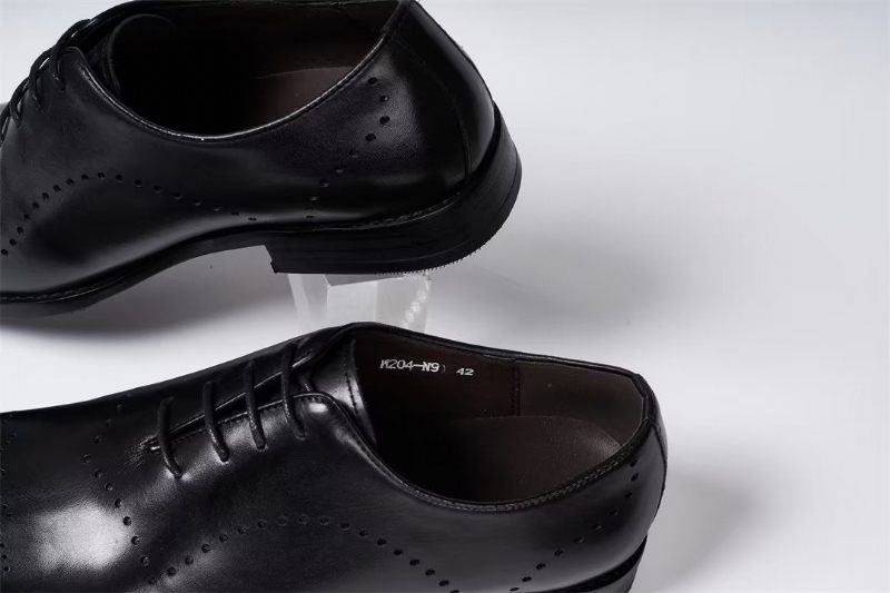 Sapatos Formais Masculinos Com Cadarços Couro Chique Profissional - Preto