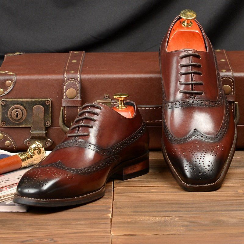 Sapatos Formais Masculinos Com Cadarços E Casamento - Café