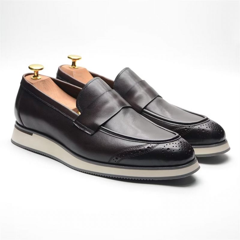 Sapatos Formais Masculinos Com Conforto Urbano E Slip-on - Preto