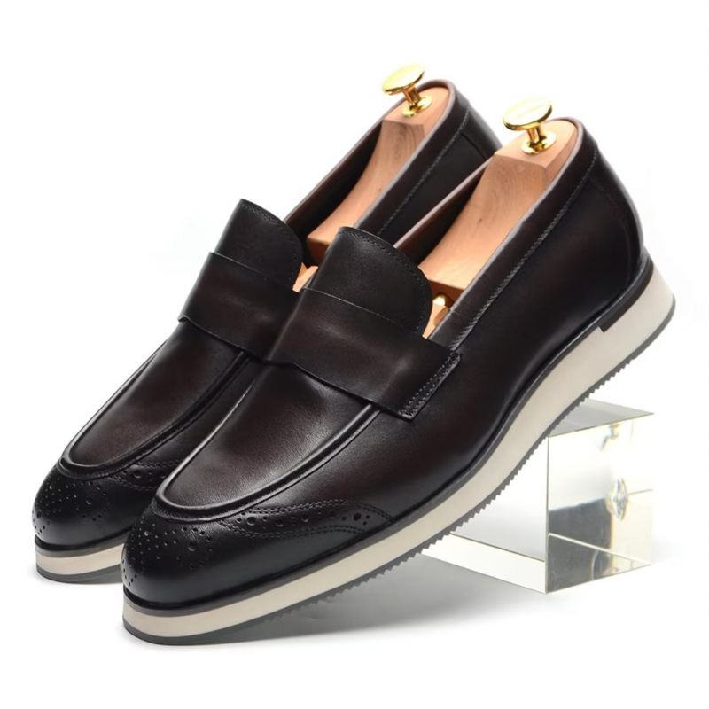 Sapatos Formais Masculinos Com Conforto Urbano E Slip-on - Preto