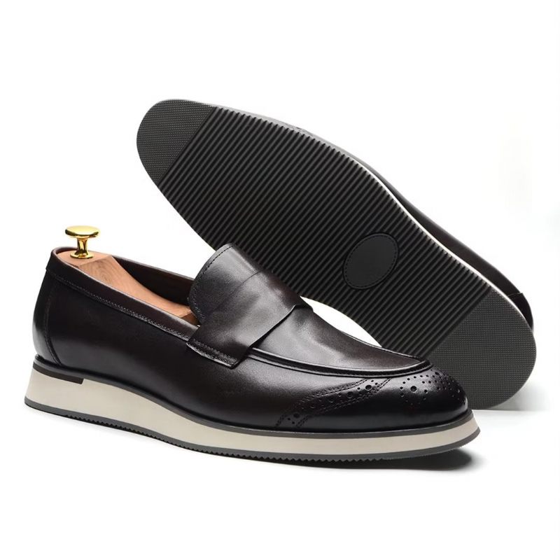 Sapatos Formais Masculinos Com Conforto Urbano E Slip-on - Preto