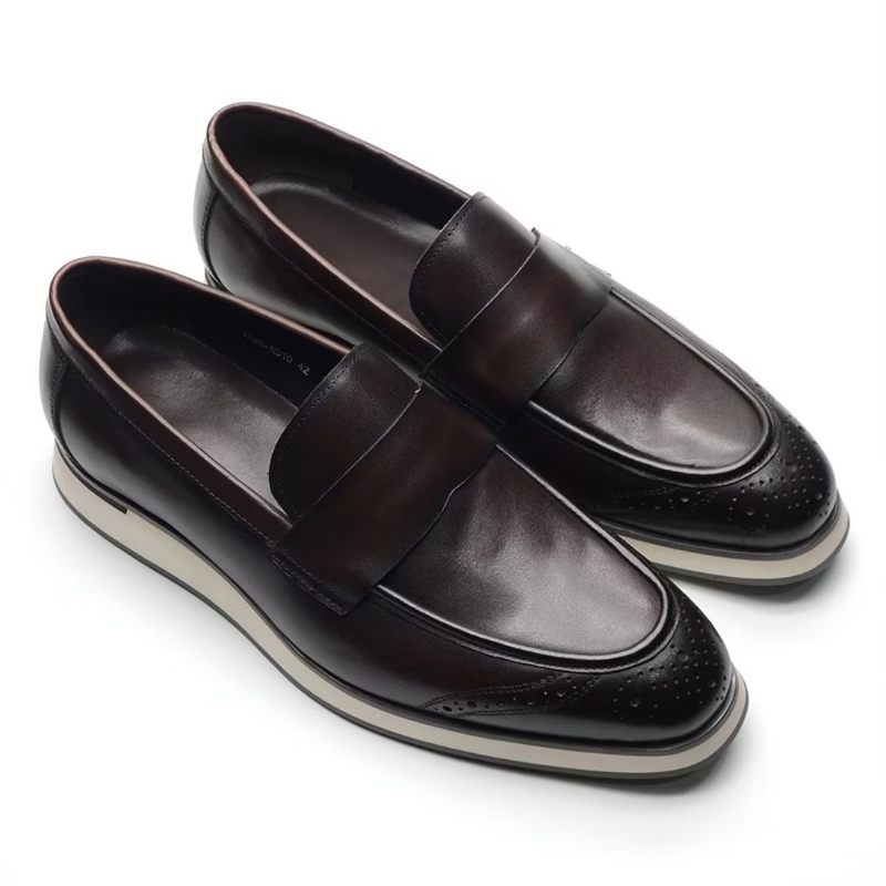 Sapatos Formais Masculinos Com Conforto Urbano E Slip-on - Preto