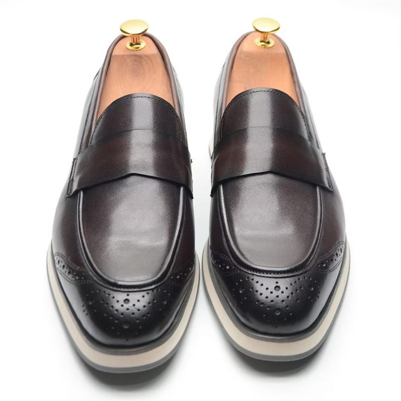 Sapatos Formais Masculinos Com Conforto Urbano E Slip-on - Preto