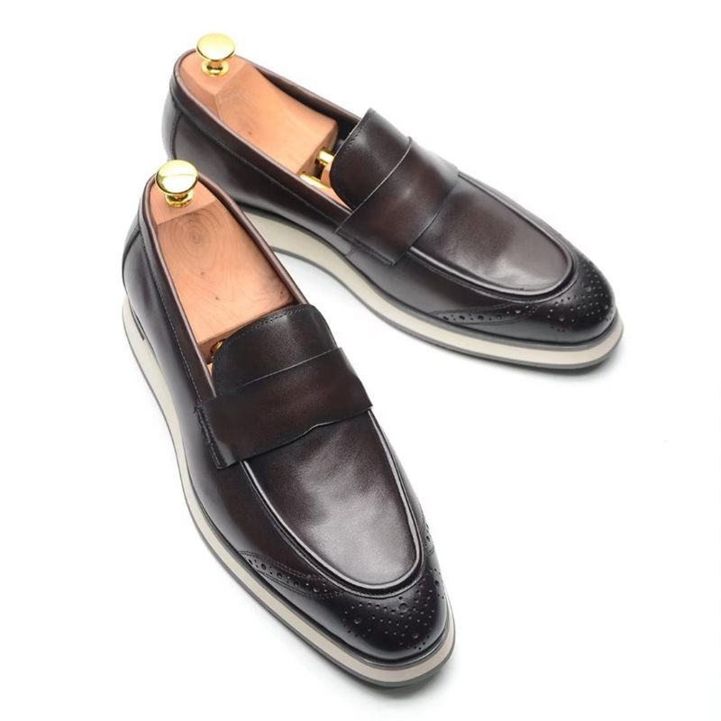 Sapatos Formais Masculinos Com Conforto Urbano E Slip-on - Preto