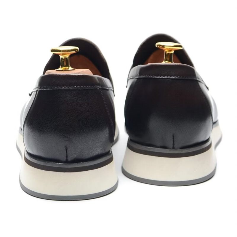 Sapatos Formais Masculinos Com Conforto Urbano E Slip-on - Preto