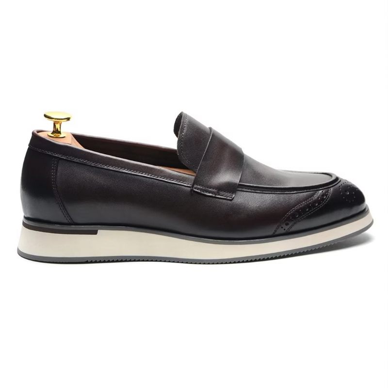 Sapatos Formais Masculinos Com Conforto Urbano E Slip-on - Preto